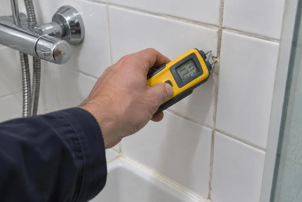 Lekdetectie Abcoude – vochtmeter op badkamertegels bij de douche